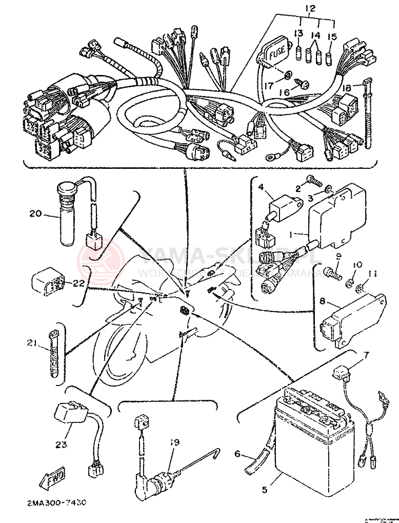 Schemat "układ elektryczny" do Yamaha TZR250
