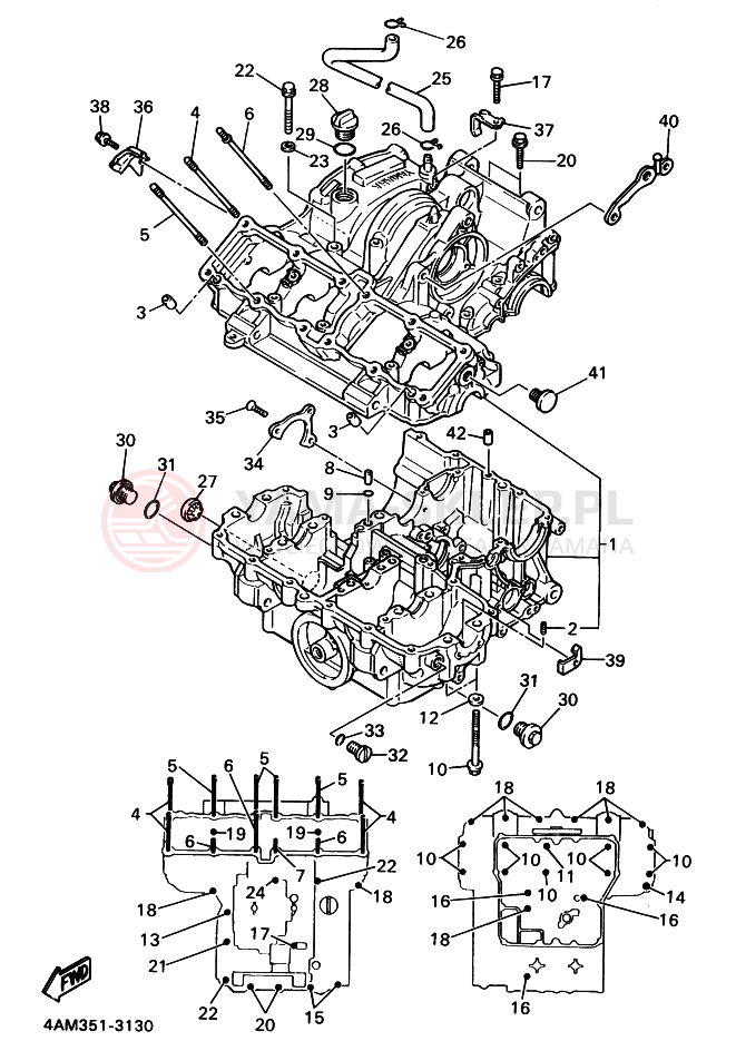 Schemat "Obudowa silnika" do Yamaha FZX750