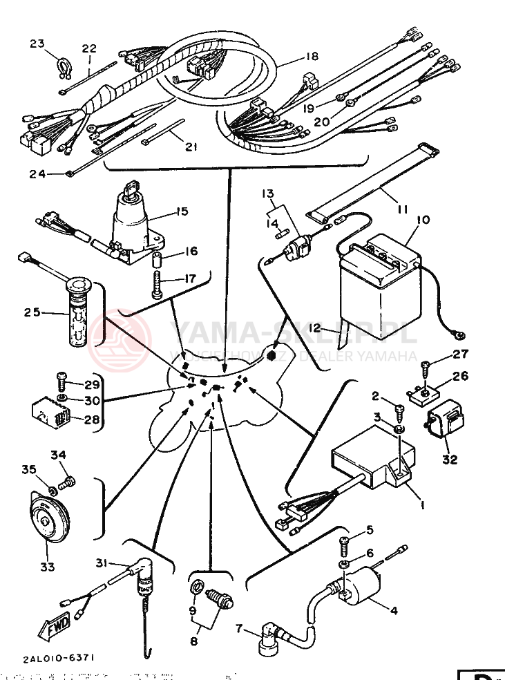 Schemat "układ elektryczny" do Yamaha YSR50