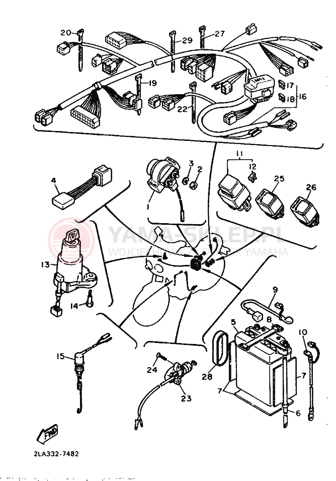 Schemat "układ elektryczny" do Yamaha FZR1000