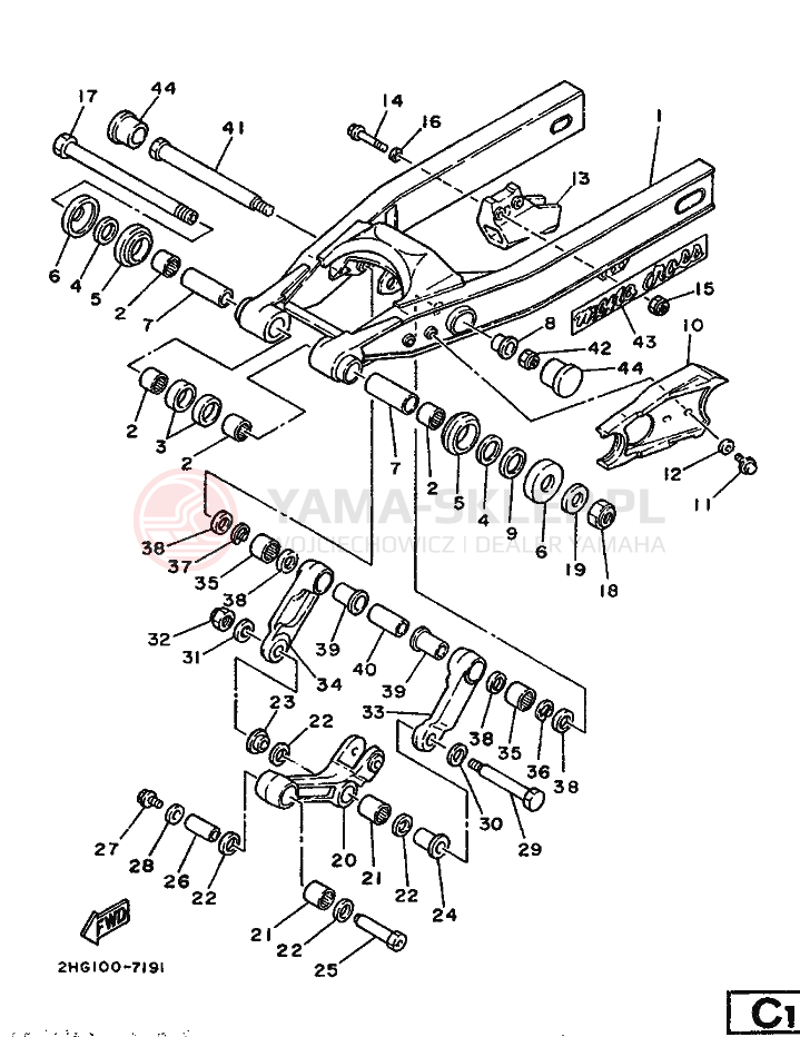 Schemat "wahacz" do Yamaha YZ125