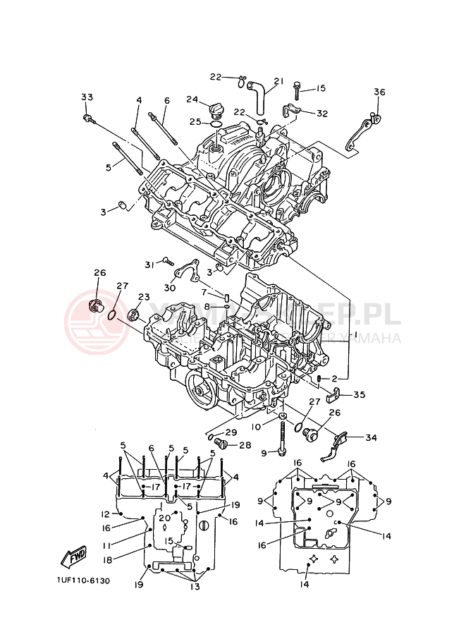 Schemat "Obudowa silnika" do Yamaha FZX750