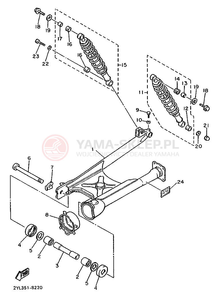 Schemat "wahacz" do Yamaha XV535 VIRAGO