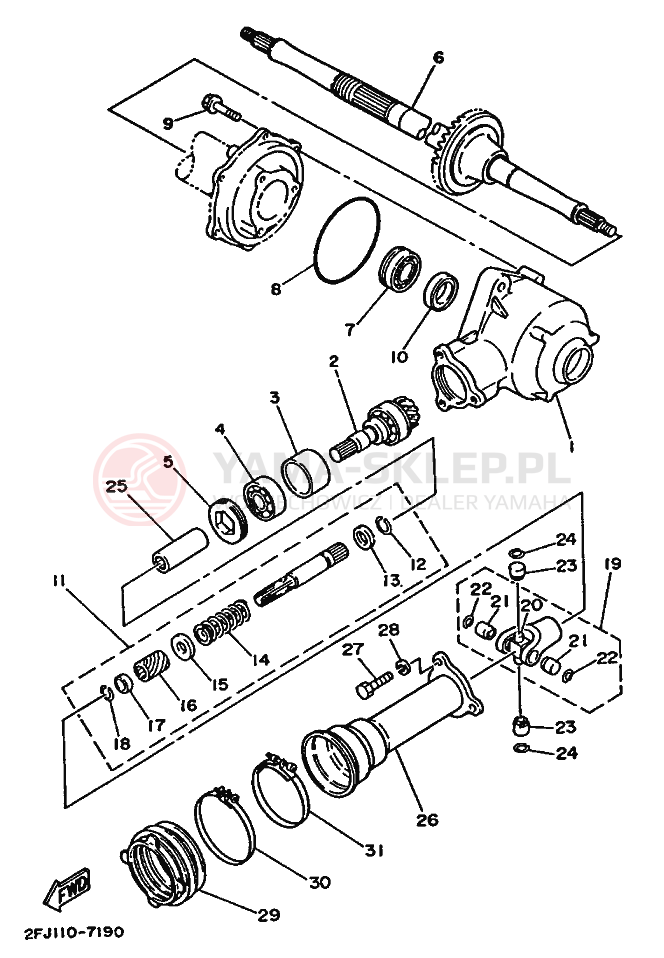 Schemat "Wał napędowy" do Yamaha YFM80T