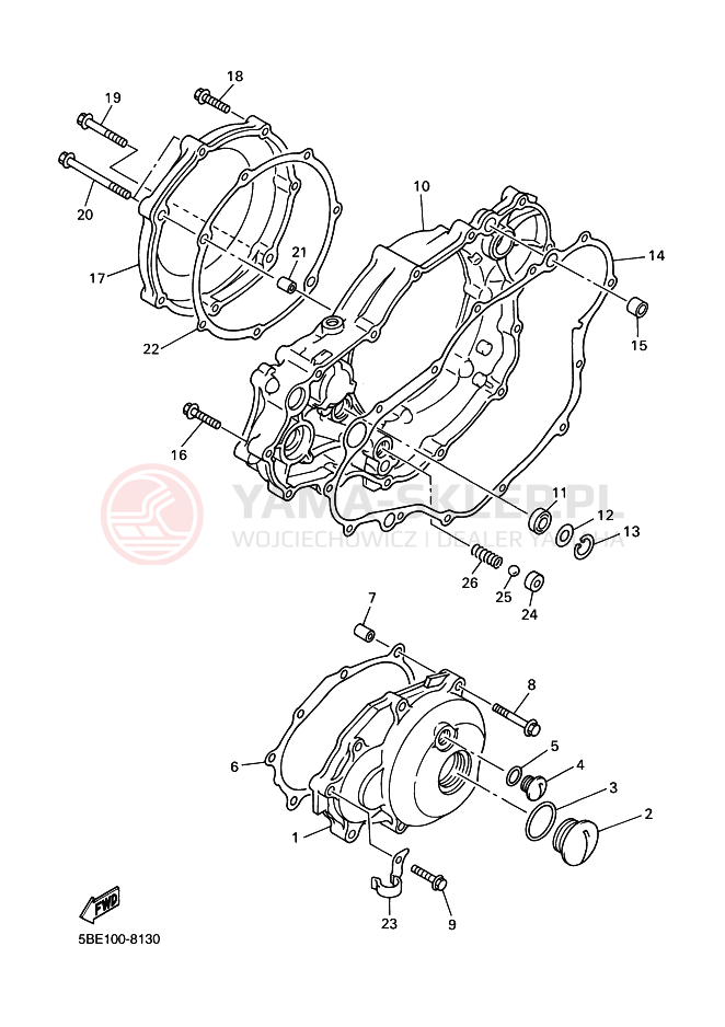 Schemat "Pokrywa silnika" do Yamaha YZ426F