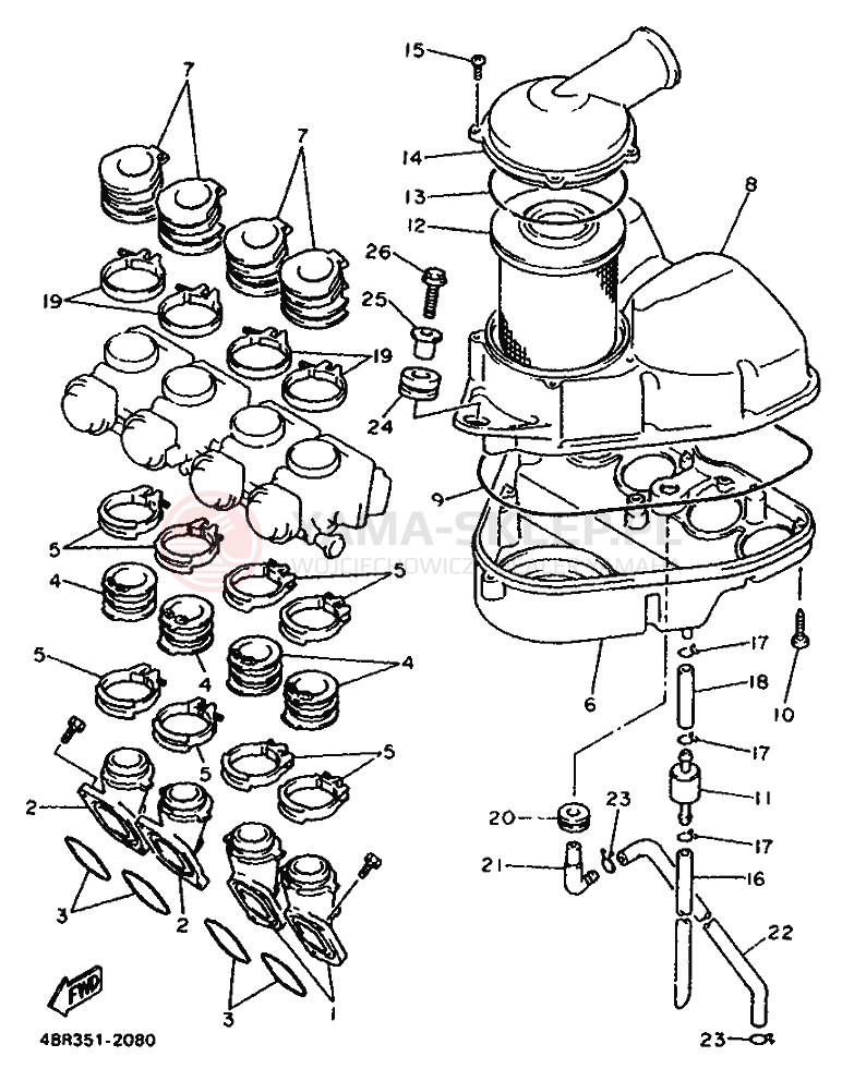 Schemat "Wtrysk paliwa" do Yamaha XJ600S DIVERSION