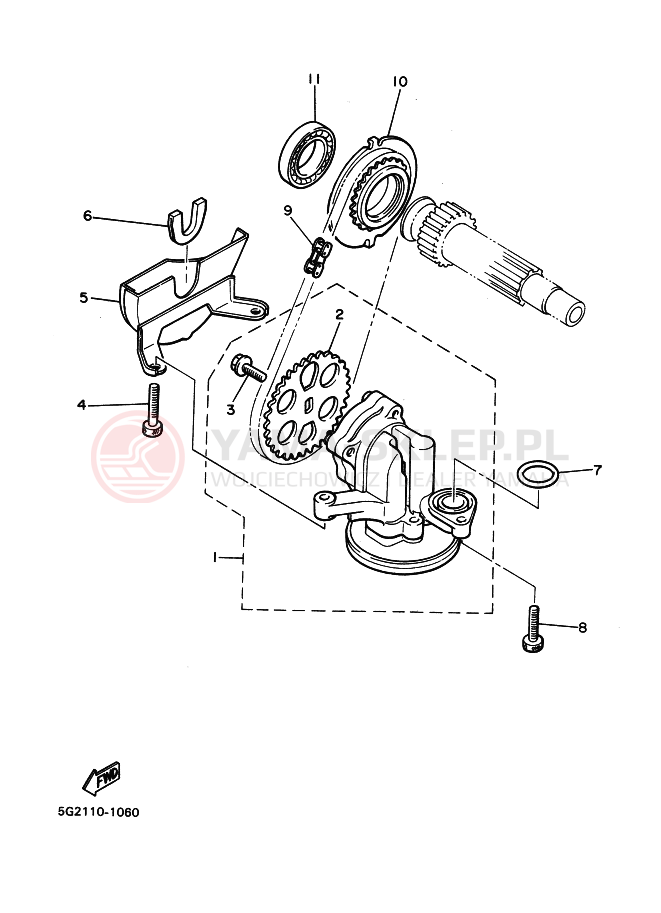 Schemat "Pompa olejowa" do Yamaha XJ900