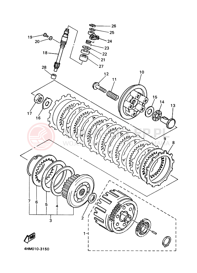 Schemat "sprzęgło" do Yamaha XJR400R