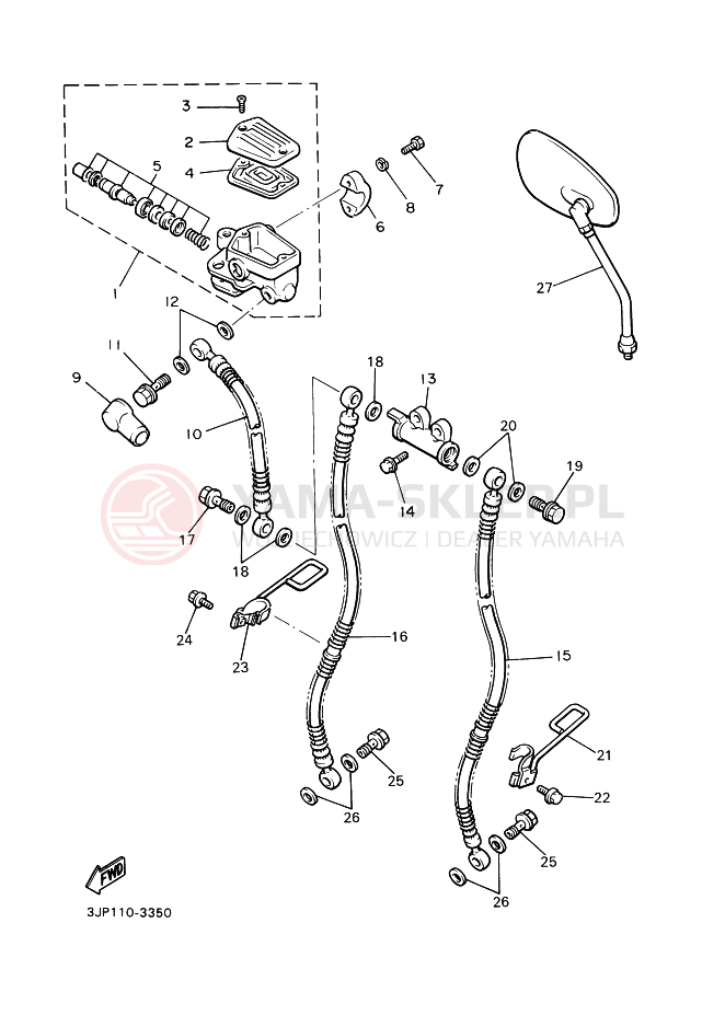 Schemat "Pompa hamulcowa przednia" do Yamaha VMX12 VMX12N VMAX
