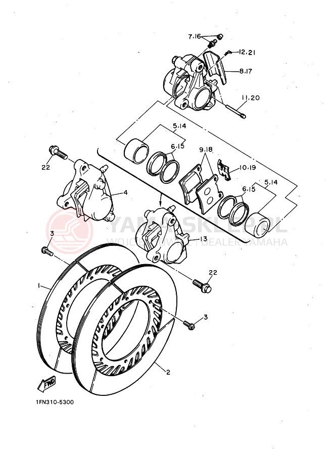 Schemat "Koło przód" do Yamaha FZ750