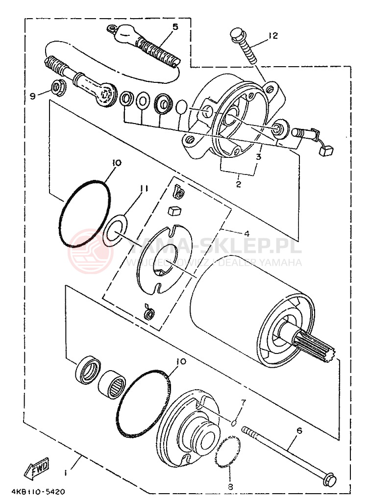 Schemat "rozrusznik" do Yamaha YFM350FW-X