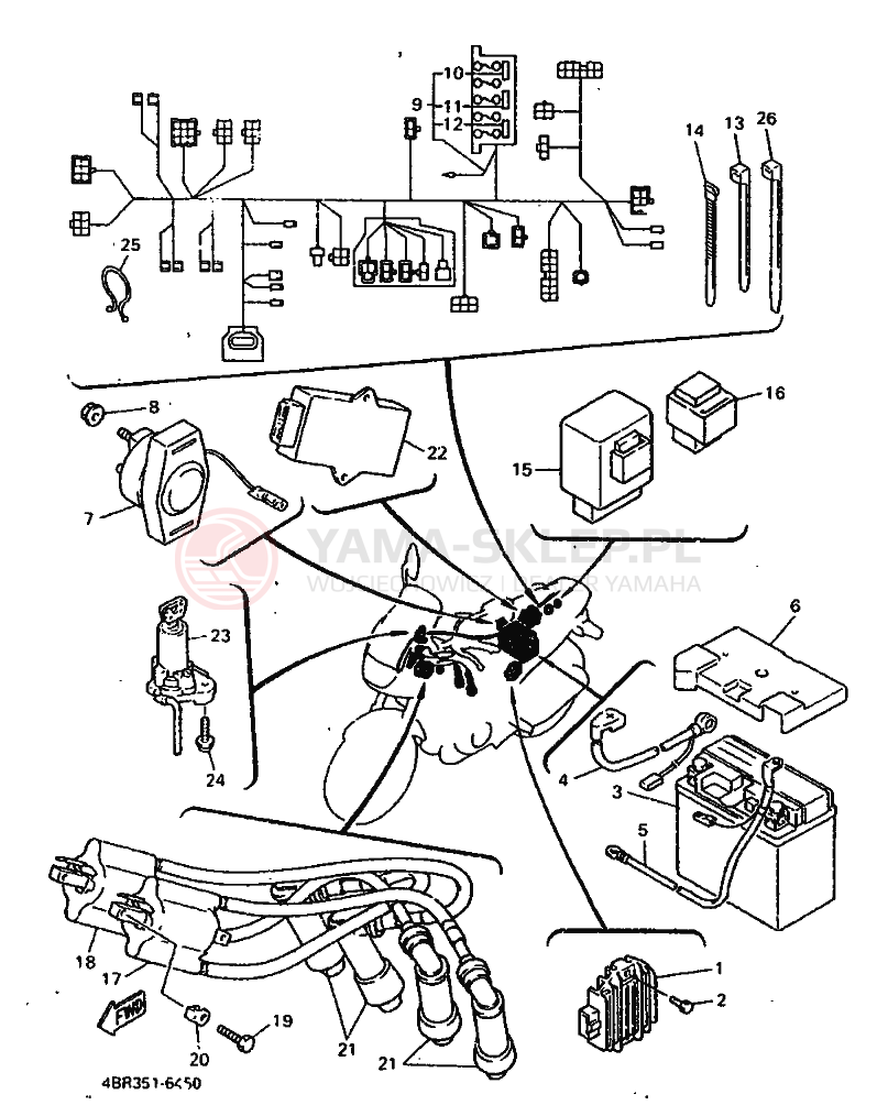 Schemat "układ elektryczny" do Yamaha XJ600S DIVERSION