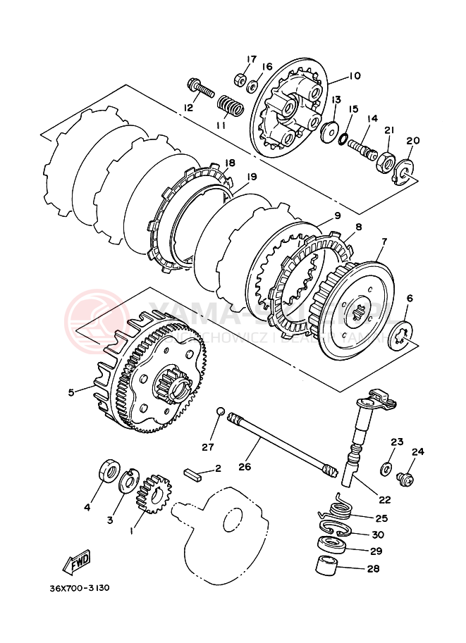 Schemat "sprzęgło" do Yamaha AG200F
