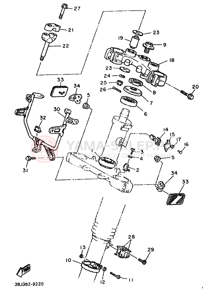 Schemat "Półki zawieszenia" do Yamaha XT500T
