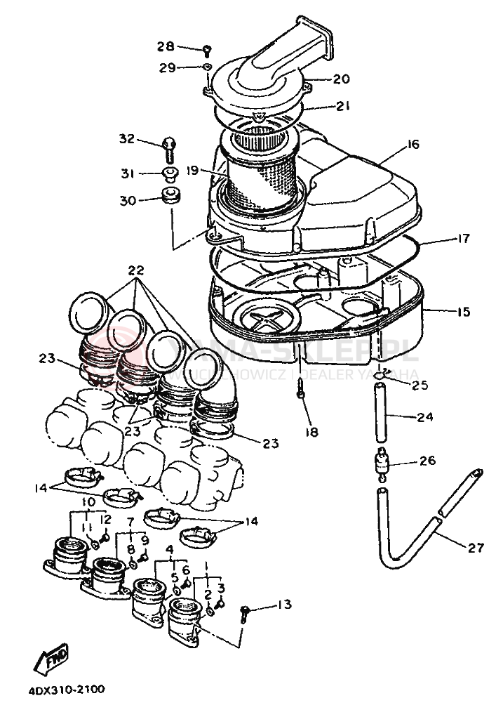 Schemat "Wtrysk paliwa" do Yamaha FZR400RR