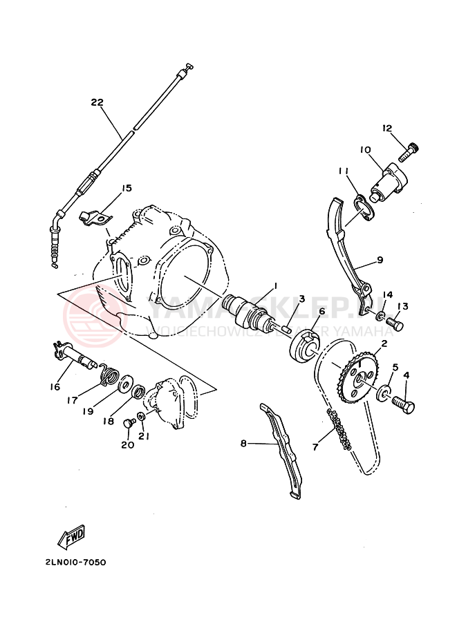 Schemat "Rozrząd - łańcuszek" do Yamaha XT225 SEROW