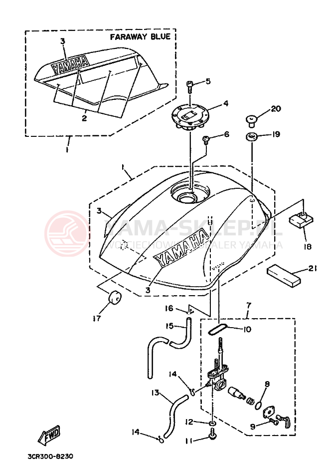 Schemat "zbiornik paliwa" do Yamaha YSR80