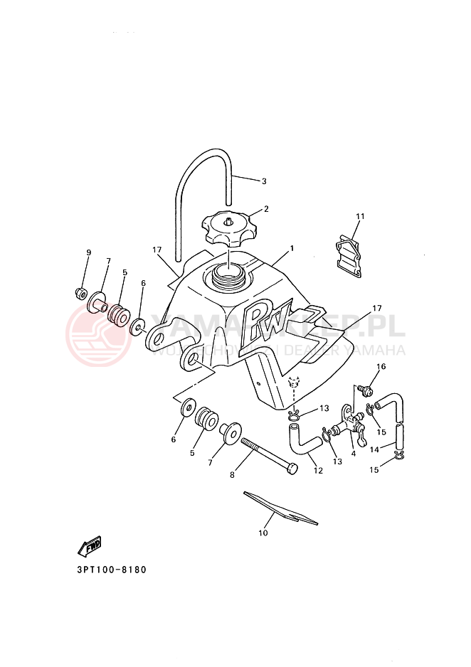 Schemat "zbiornik paliwa" do Yamaha PW50