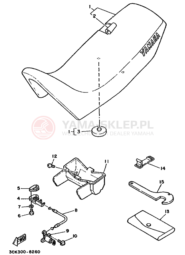 Schemat "siedzenie" do Yamaha TDR240