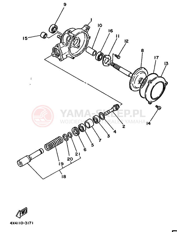 Schemat "Wał napędowy" do Yamaha PW50S