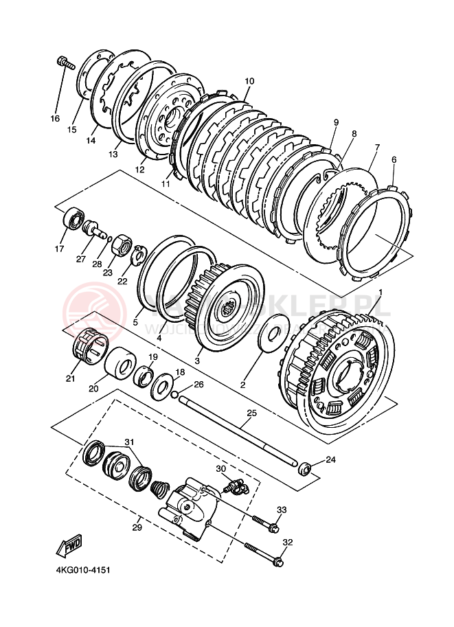 Schemat "sprzęgło" do Yamaha XJR1200