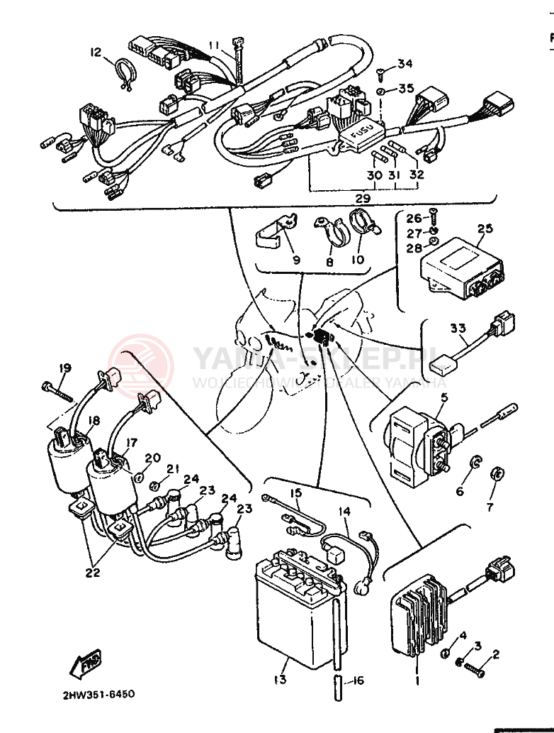 Schemat "układ elektryczny" do Yamaha FZ600