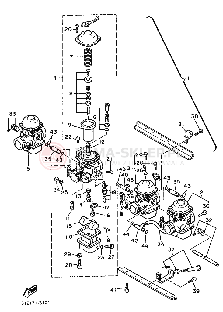 Schemat "Gaźnik" do Yamaha XJ900F