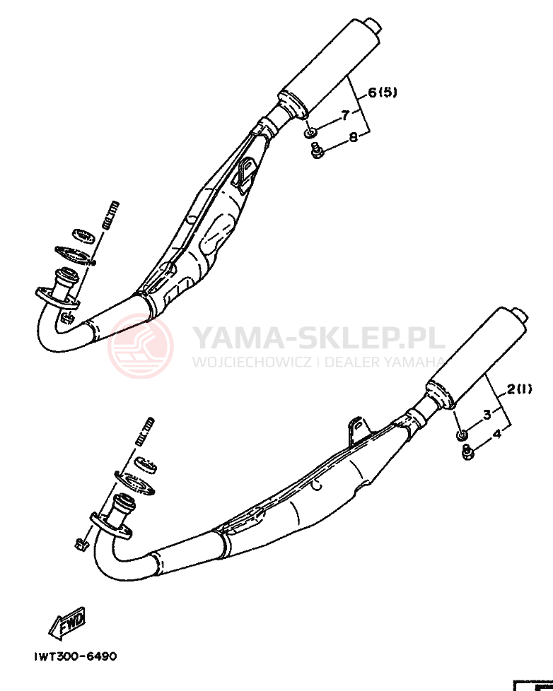 Schemat "Cięgno do odpalania" do Yamaha RD350LCF