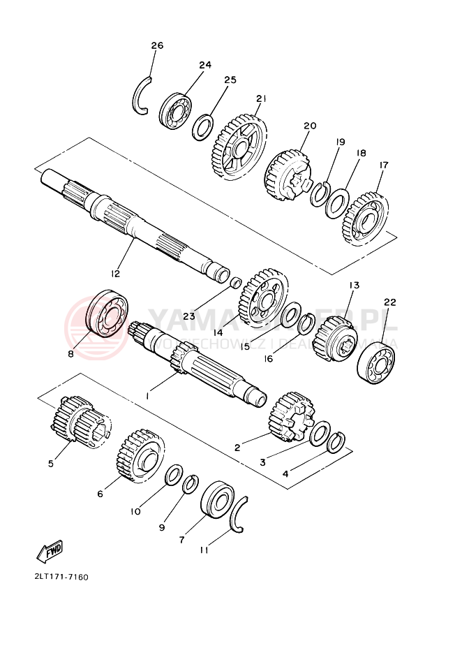Schemat "Skrzynia biegów " do Yamaha VMX12 VMAX