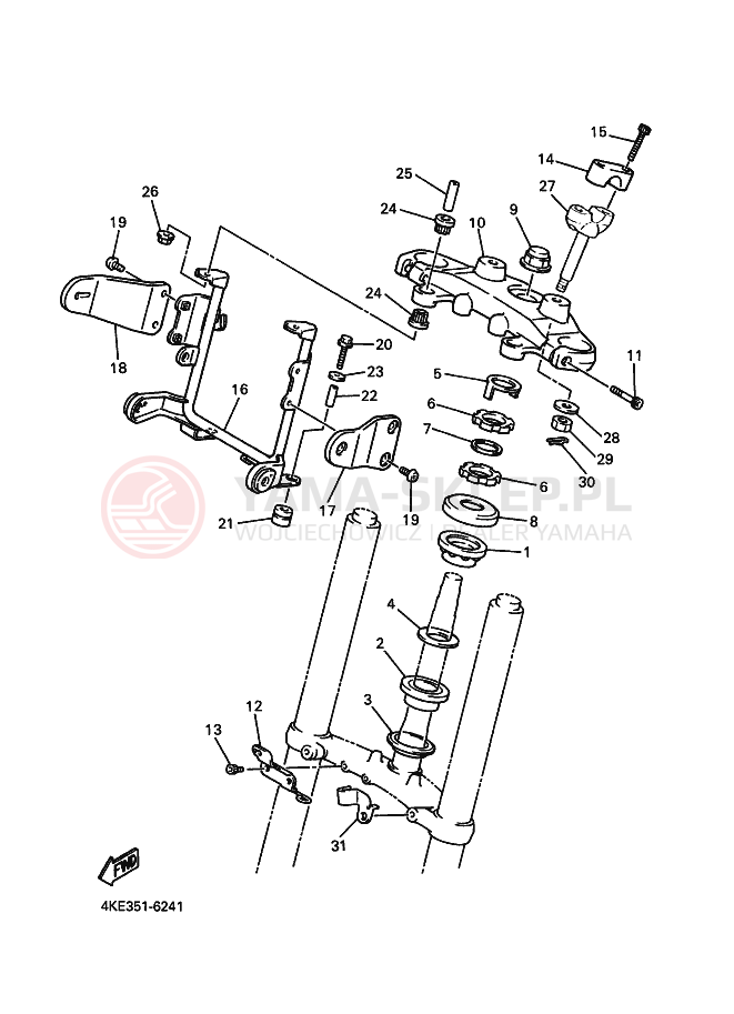Schemat "Półki zawieszenia" do Yamaha XJ600N