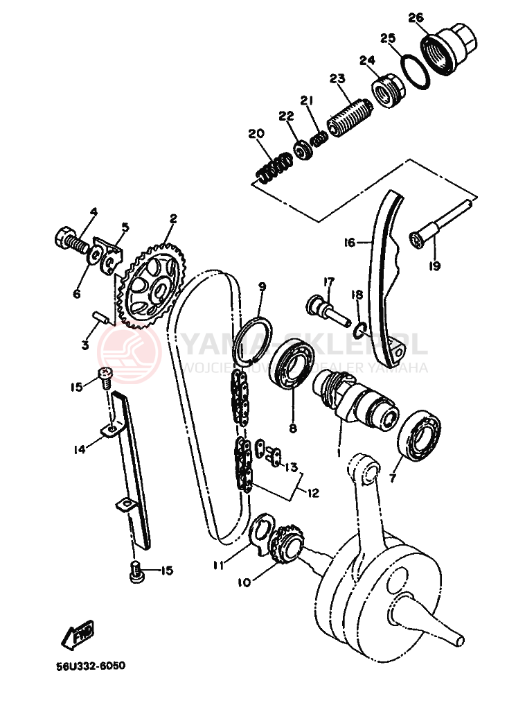 Schemat "Rozrząd - łańcuszek" do Yamaha XT500