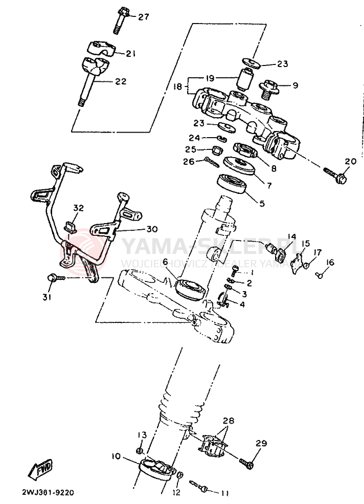 Schemat "Półki zawieszenia" do Yamaha XT600