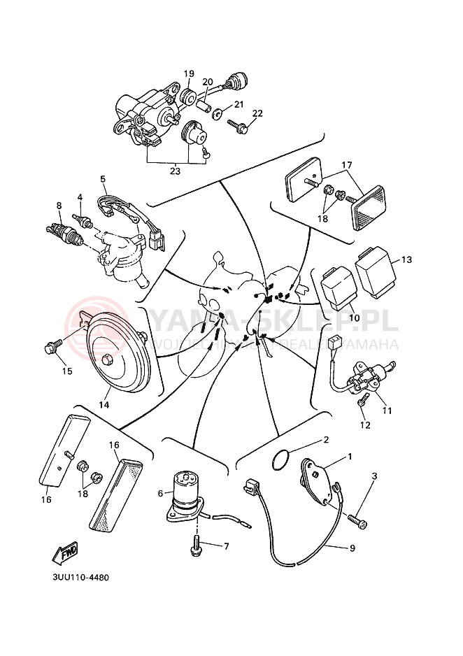 Schemat "układ elektryczny" do Yamaha FZR600 GENESIS