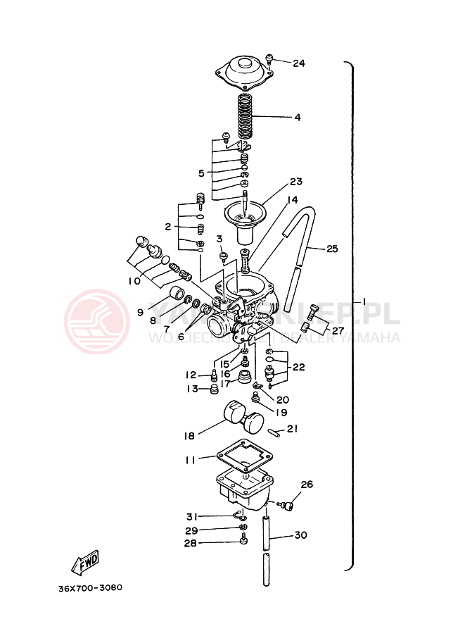 Schemat "Gaźnik" do Yamaha AG200E