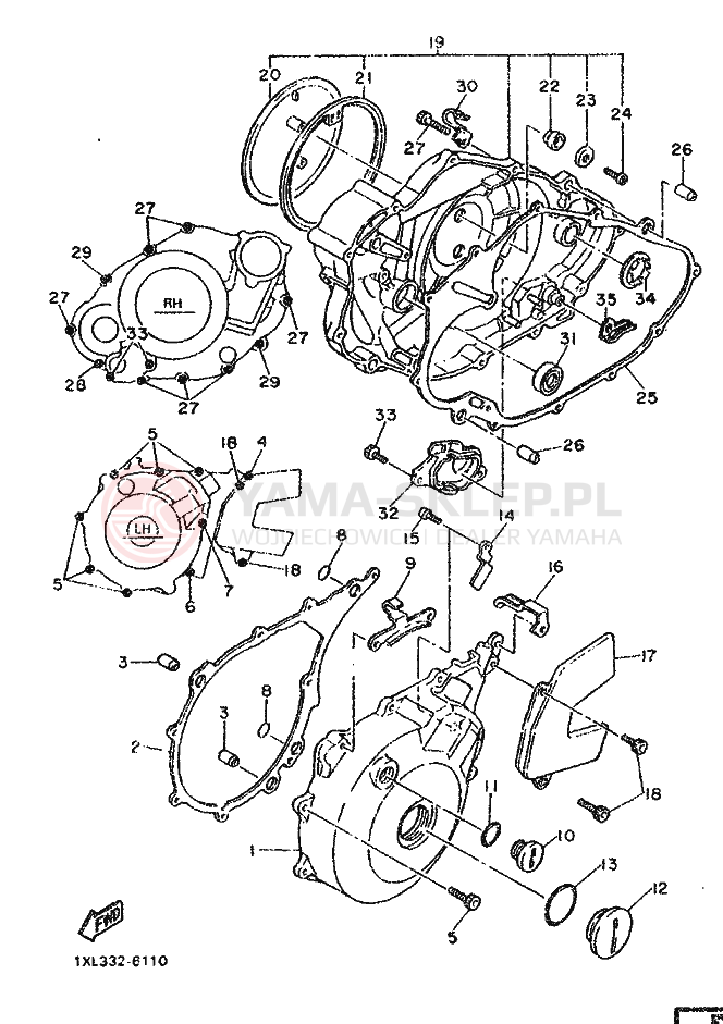 Schemat "Pokrywa silnika" do Yamaha SRX600