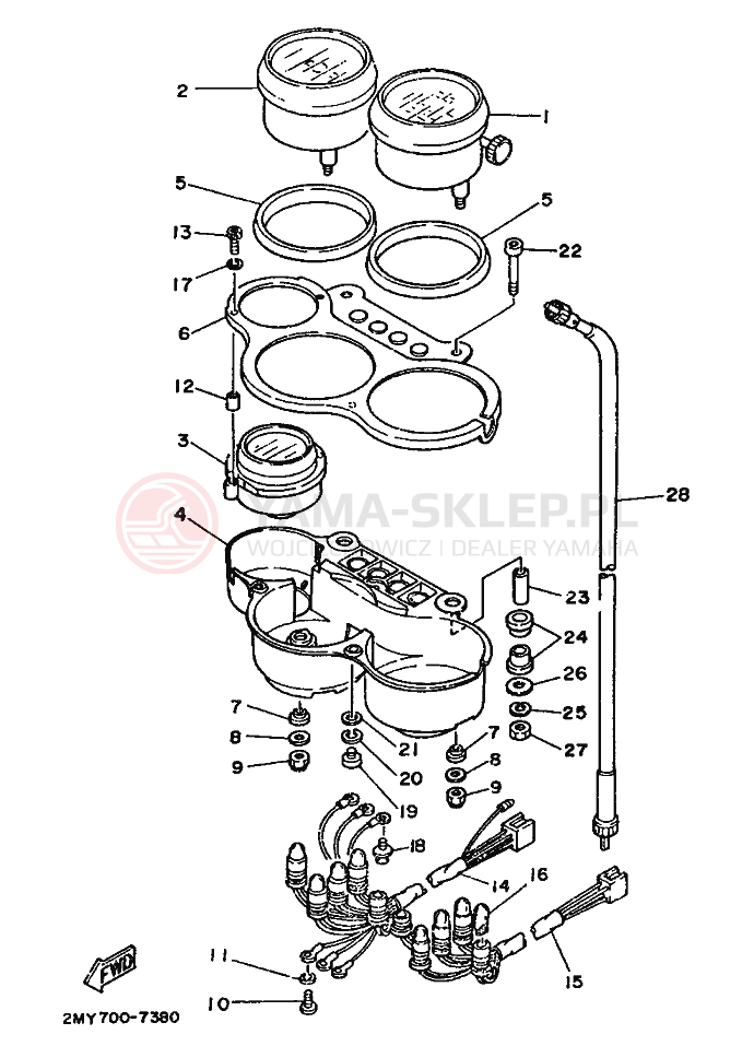 Schemat "licznik" do Yamaha TZR250