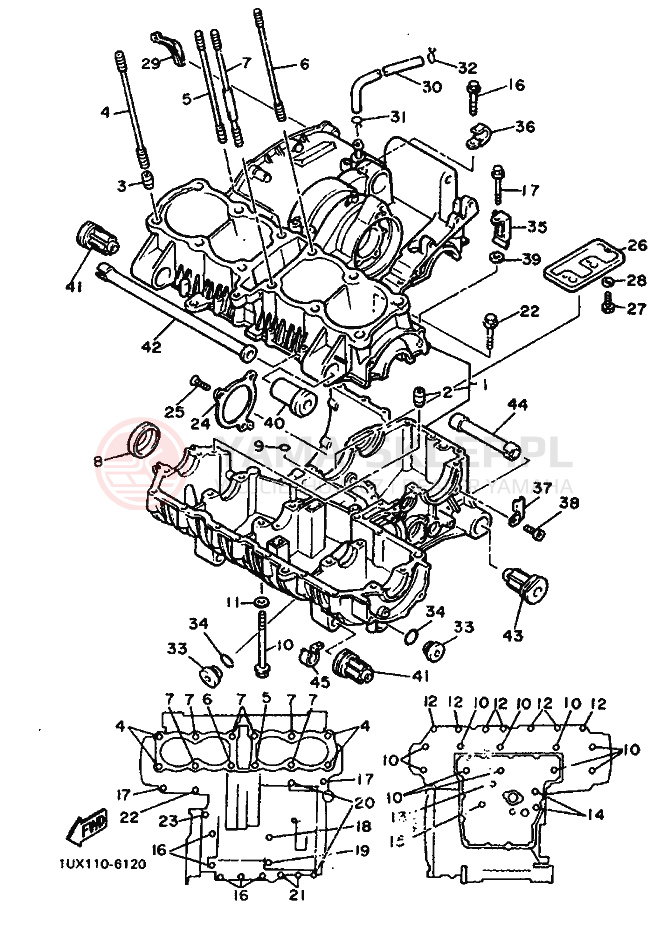 Schemat "Pokrywa silnika" do Yamaha FJ1200