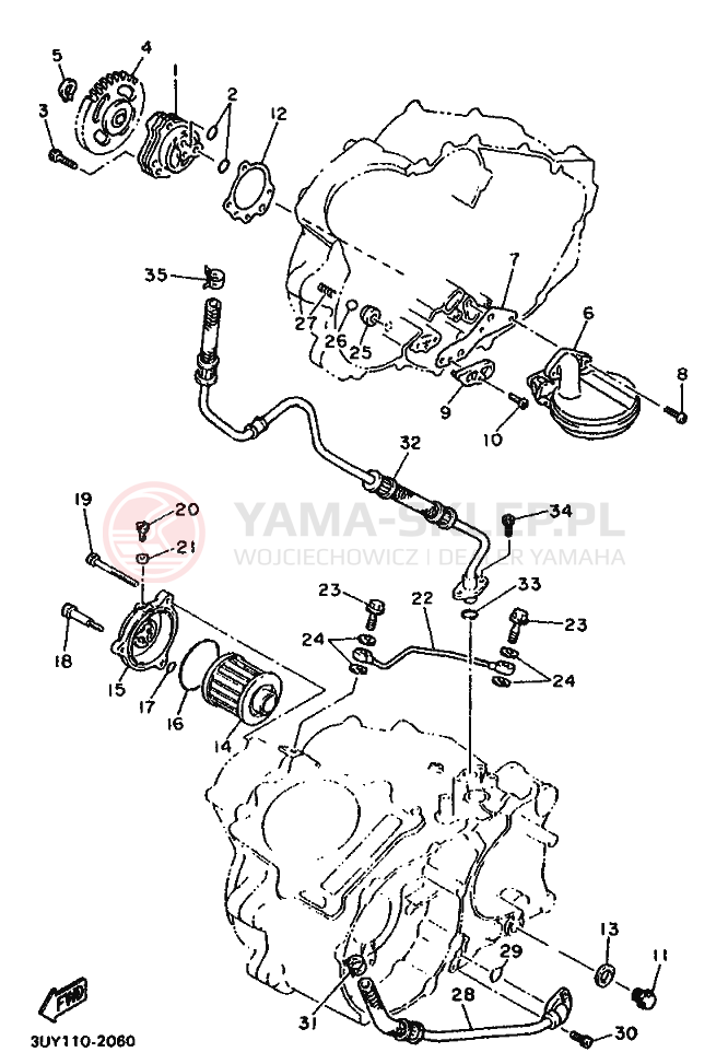 Schemat "Pompa olejowa" do Yamaha XT600E