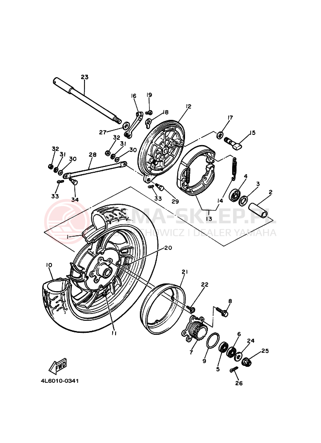 Schemat "Koło tył" do Yamaha MAXIM