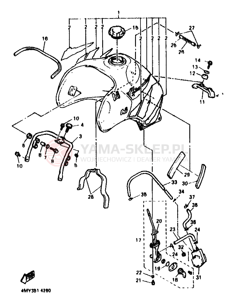 Schemat "zbiornik paliwa" do Yamaha XTZ660 TENERE