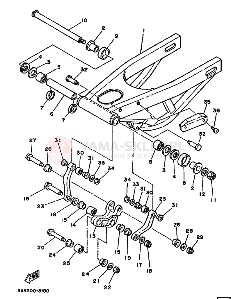 Schemat "wahacz" do Yamaha TZ250