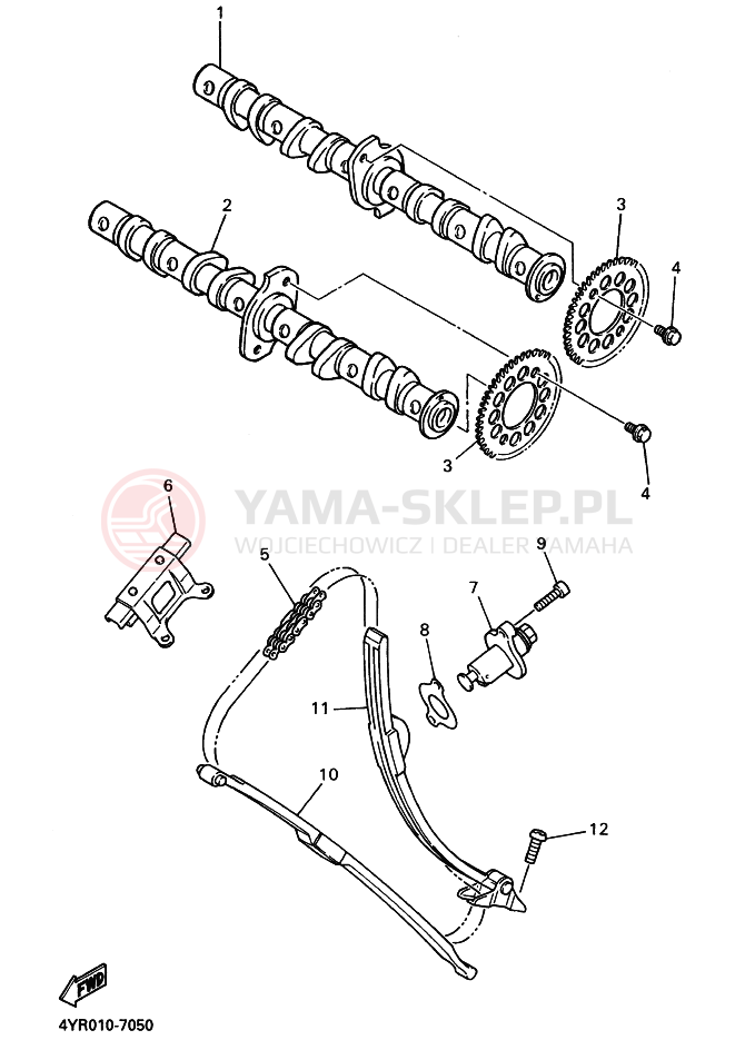 Schemat "Rozrząd - łańcuszek" do Yamaha FZ400