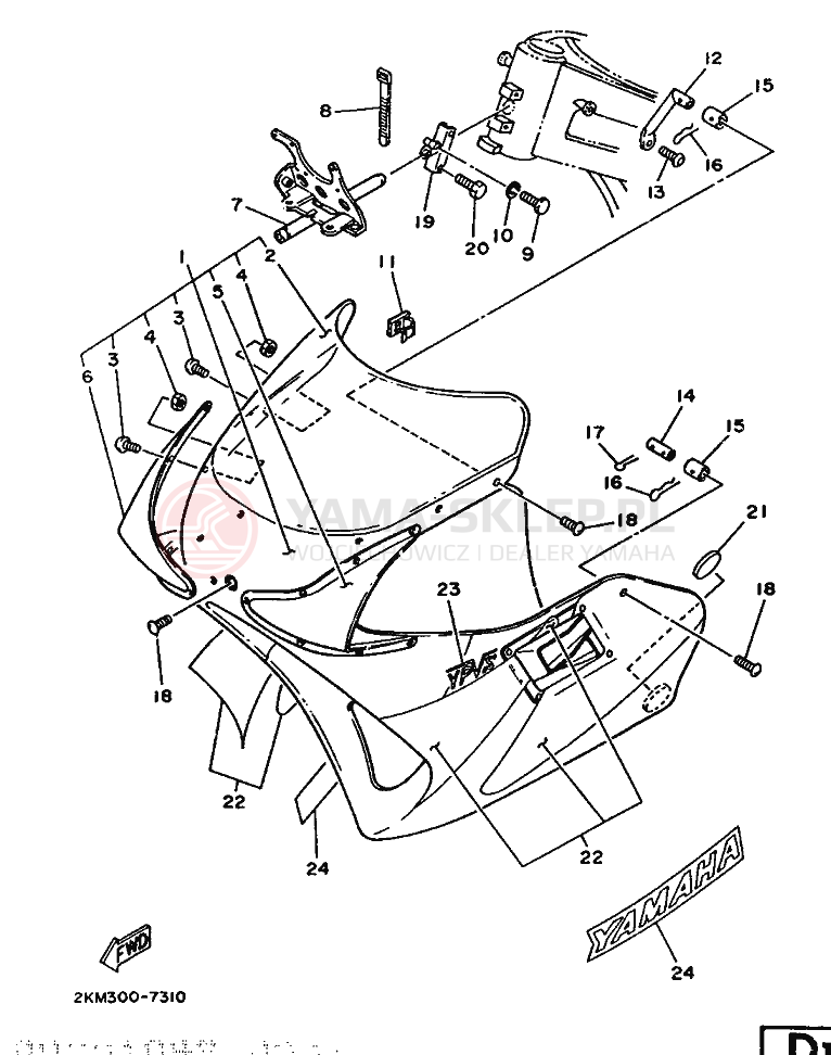 Schemat "Obudowa silnika" do Yamaha TZ250