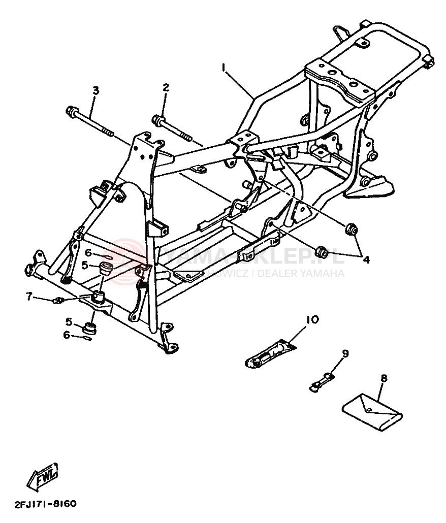 Schemat "rama" do Yamaha YFM80T