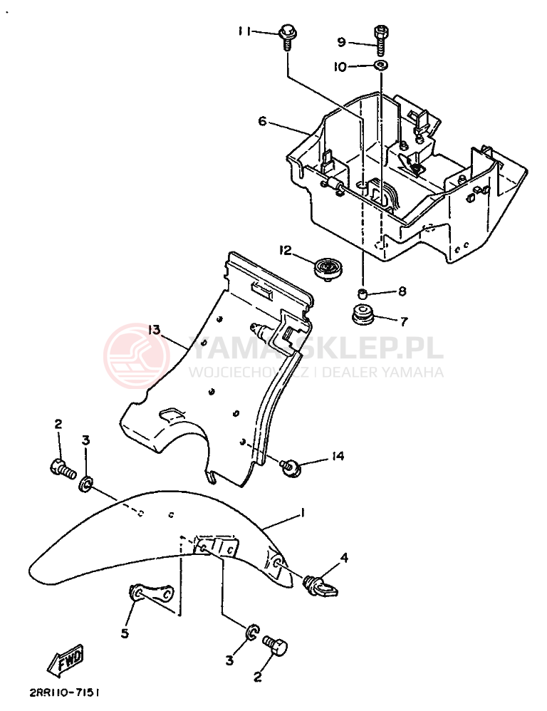Schemat "błotnik" do Yamaha YSR80