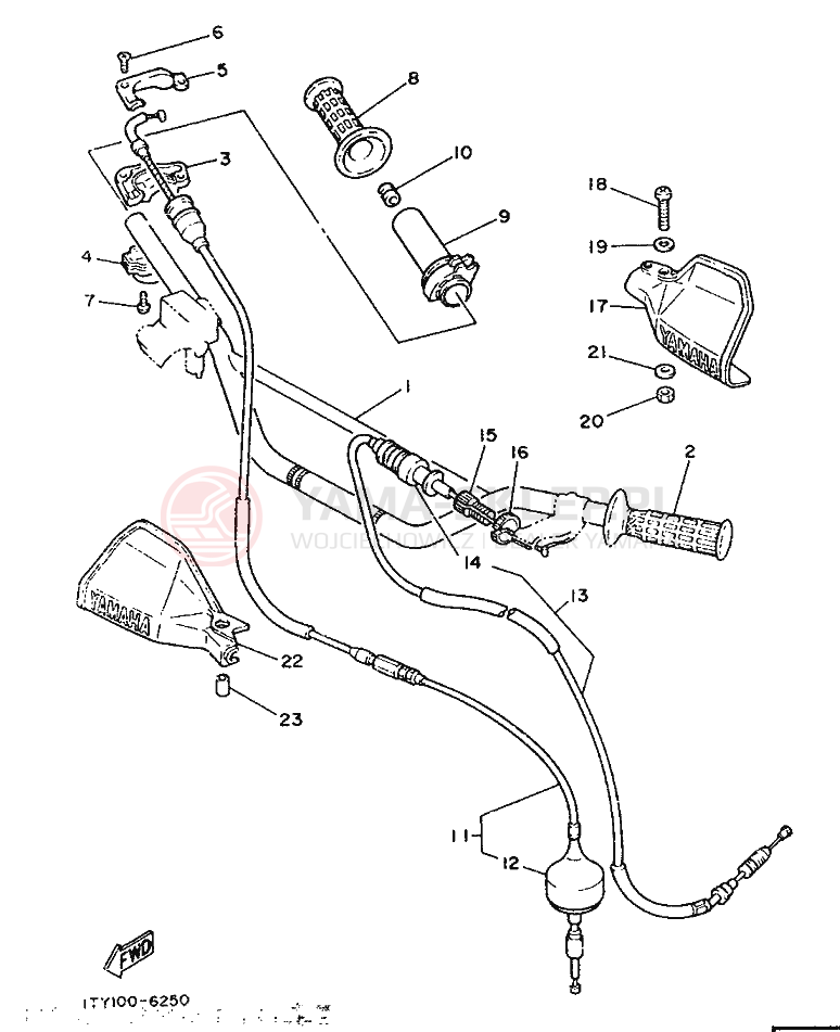 Schemat "Kierownica i osprzęt" do Yamaha IT200S