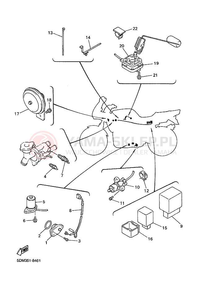 Schemat "układ elektryczny" do Yamaha FZS600 FAZER