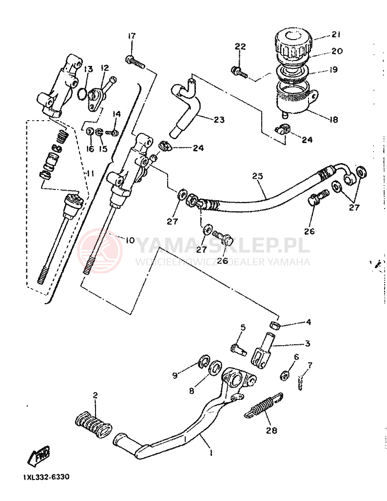 Schemat "CYLINDER MASTER" do Yamaha SRX600