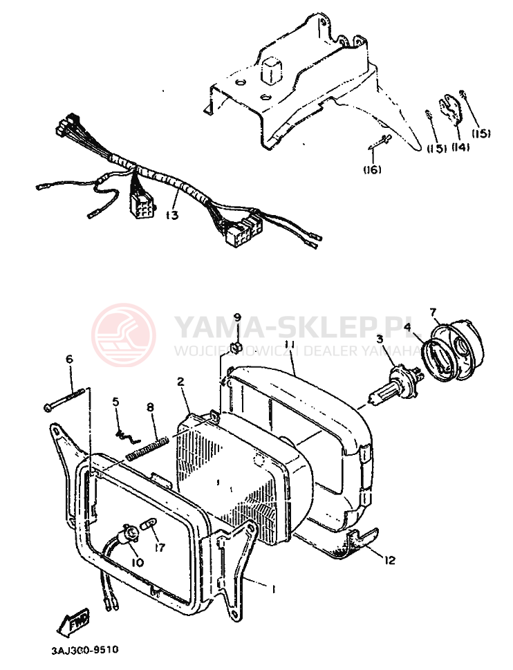 Schemat "układ elektryczny" do Yamaha XT600Z TENERE
