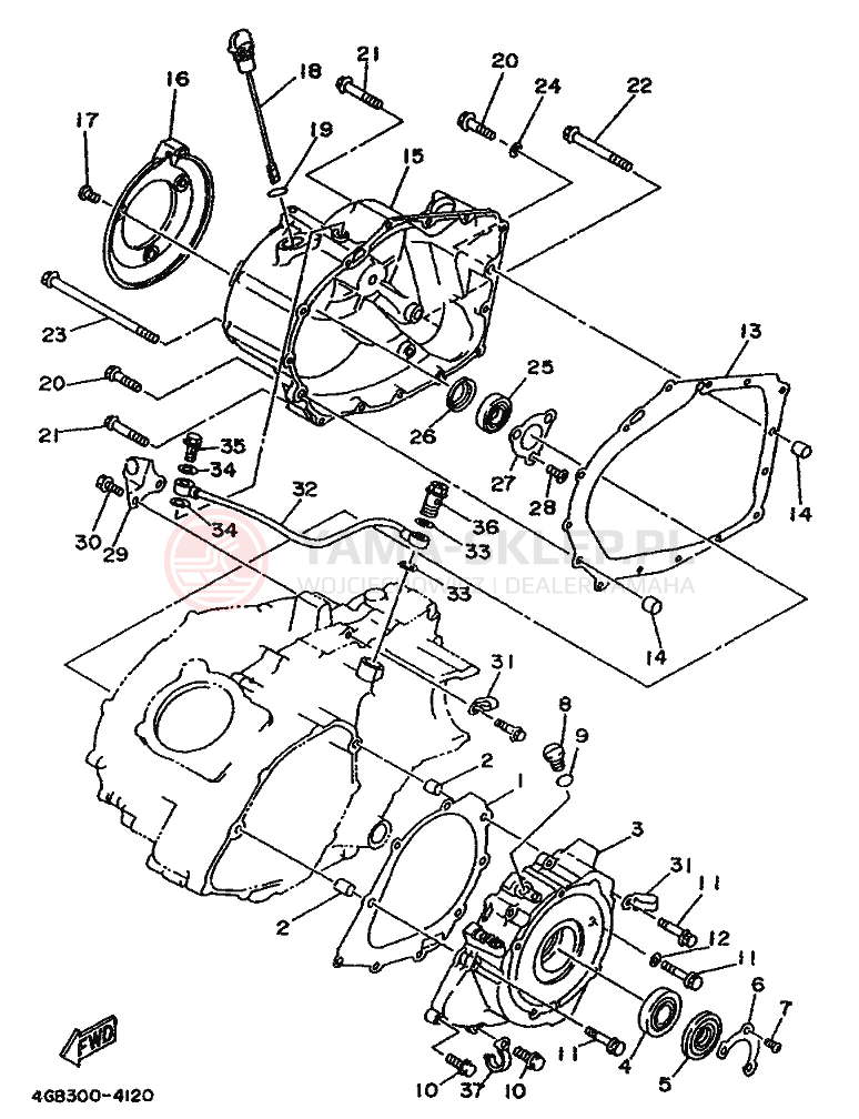 Schemat "Pokrywa silnika" do Yamaha KODIAK 400
